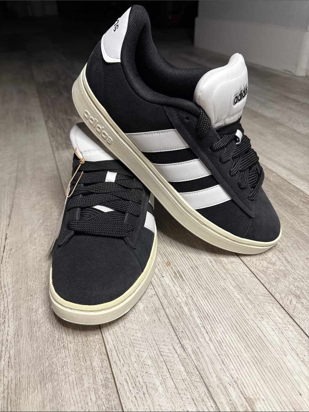 Adidas Black and White Grand Court Alpha Sneakers